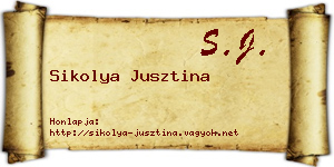 Sikolya Jusztina névjegykártya